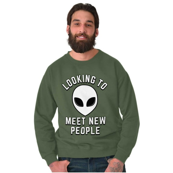 Funny Nerdy Aliens UFOs Believers Sweatshirt for Men or Women Brisco Brands S