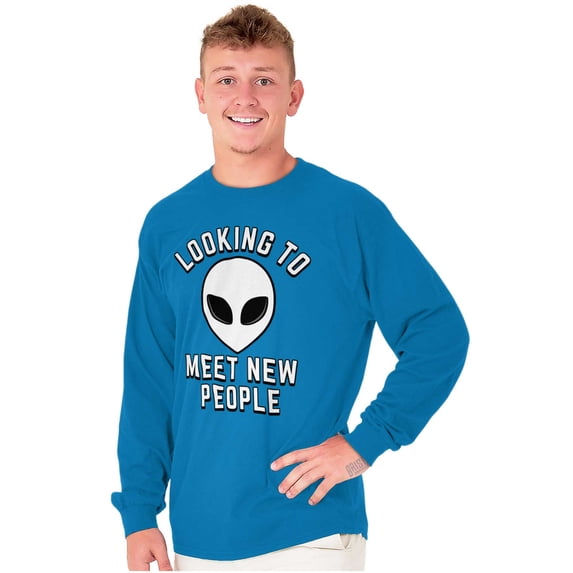 Funny Nerdy Aliens UFOs Believers Unisex Plus Size Long Sleeve Tee Shirt Brisco Brands 5X
