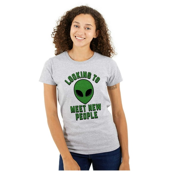 Funny Nerdy Aliens UFOs Believers Womens Fitted Plus Size Graphic Tee Brisco Brands 2X
