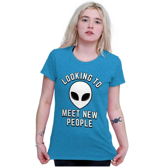 Funny Nerdy Aliens UFOs Believers Womens Fitted Plus Size Graphic Tee Brisco Brands 3X