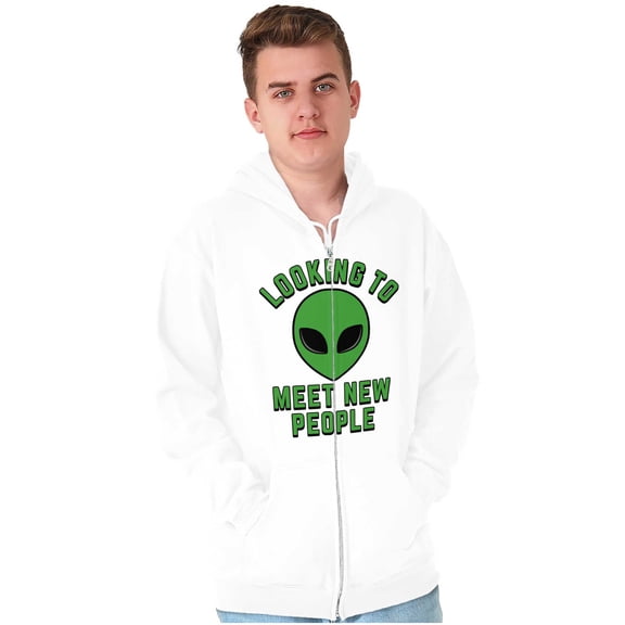 Funny Nerdy Aliens UFOs Believers Zip Up Hoodie Men's Women's Brisco Brands L