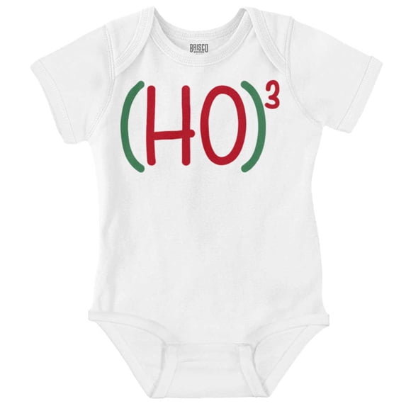 Funny Nerdy Christmas Ho Cubed Romper Boys or Girls Infant Baby Brisco Brands 18M