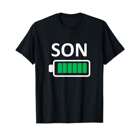 Funny Nerdy Family Son Full Battery Never Tired Geek T-Shirt
