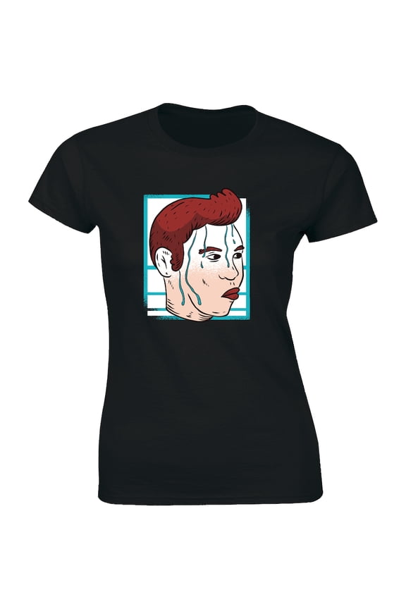 Funny Nervous Sweating Cartoon Meme Boy Women's Gift T-Shirt