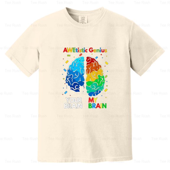 Funny Neurodiversity Autism Awareness Awetistic Support Accept Love, Comfort Color T-Shirt Unisex, up to 4XL