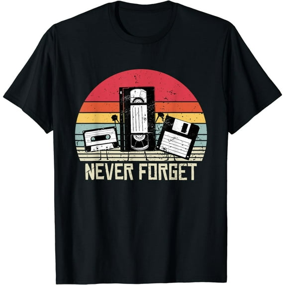 Funny Never Forget, Floppy Disc VHS Tape, retro vintage T-Shirt