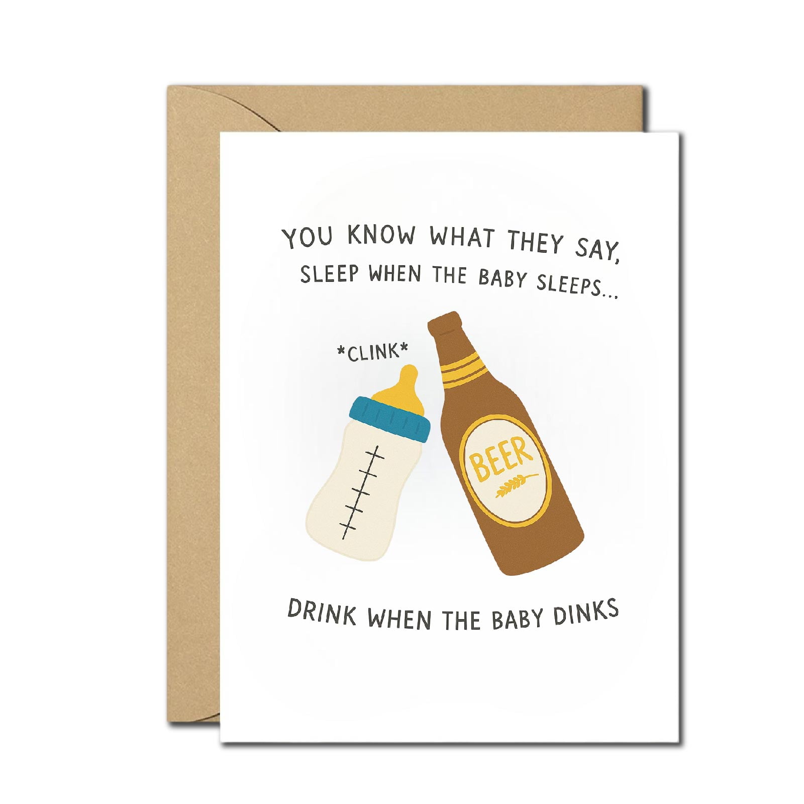 Funny New Baby Greeting Cards For Expecting Parents - 'Poppin Bottles' Hilarious Design - Humorous Newborn Gifts For Him Her - Baby Boy Or Girl - View #6