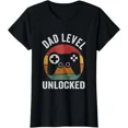 thumbnail image 1 of Funny New Dad Level Unlocked Day Tee Gaming Cute Gift Ladies' Crewneck T-Shirt, 1 of 2