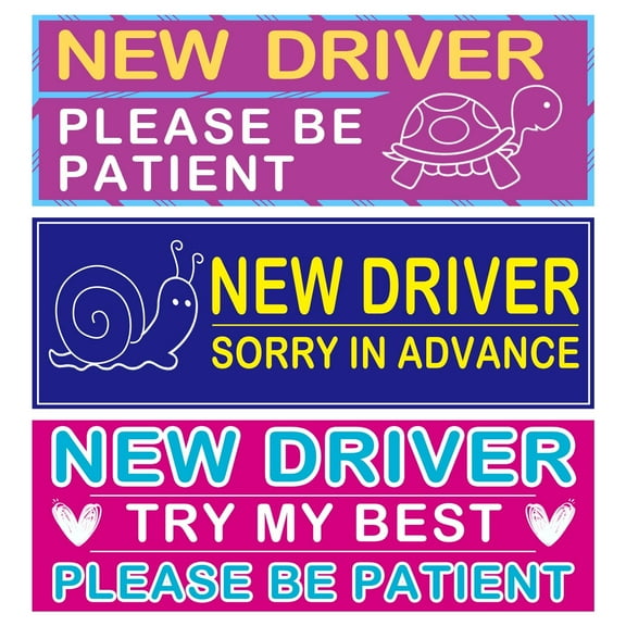Funny New Driver Car Magnets Set Cute Turtle, Snail Designs Perfect for Beginners Durable, Weatherproof