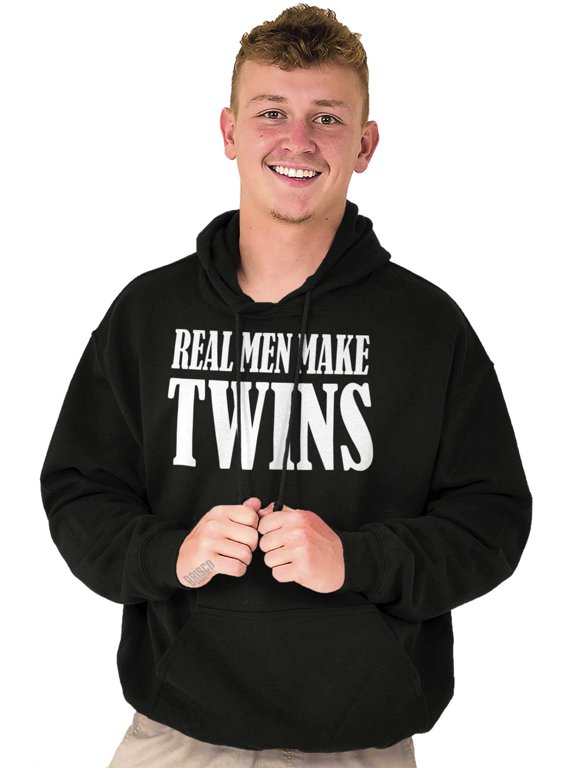 Funny New Father Real Men Make Twins Hoodie Hooded Sweatshirt Men Brisco Brands S