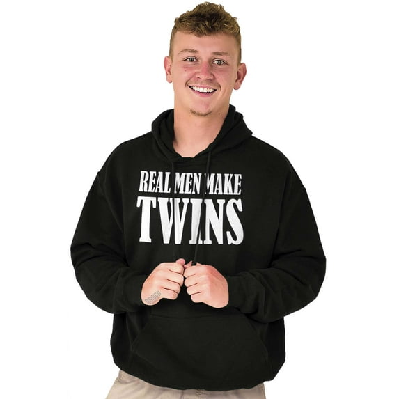 Funny New Father Real Men Make Twins Hoodie Hooded Sweatshirt Men Brisco Brands X