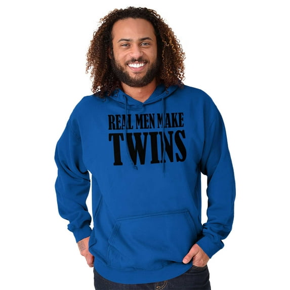 Funny New Father Real Men Make Twins Men's Big & Tall Graphic Hoodie Brisco Brands 3X