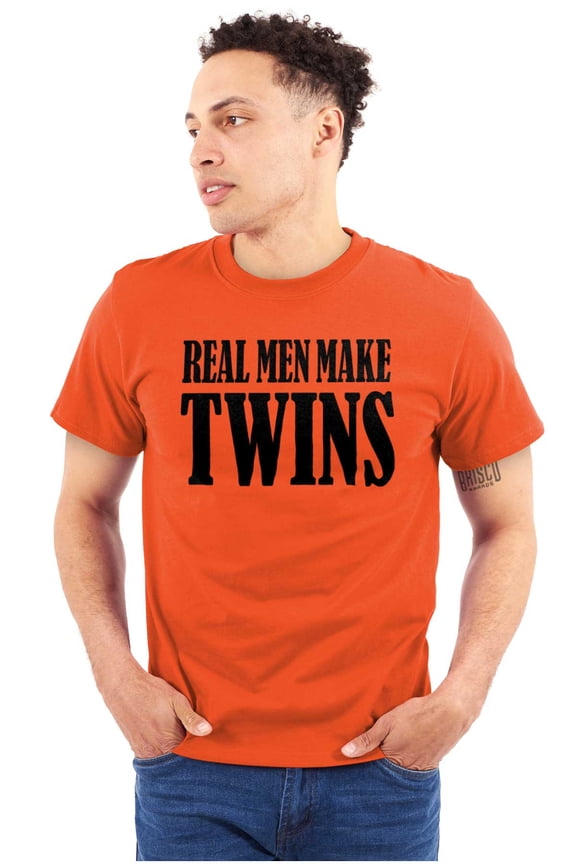 Funny New Father Real Men Make Twins Men's Graphic T Shirt Tees Brisco Brands X