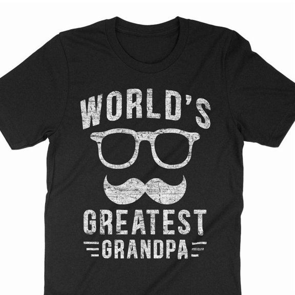 Funny New Grandpa Gift World Greatest Grandfather Art Graphic Tee Shirt,for unisex up to size 5XL