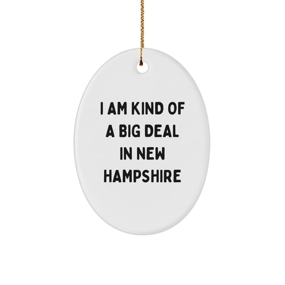 Funny New Hampshire Gifts for Friends, Family, and Coworkers - I Am Kind Of A Prime Selection In New Hampshire Oval Ornament, Christmas Unique Presents
