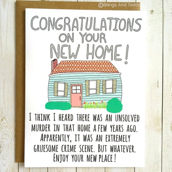 Funny New Home Card Congratulations on Your New Home! Unique Greeting for Housewarming, Includes Envelope Perfect Gift for New Homeowners