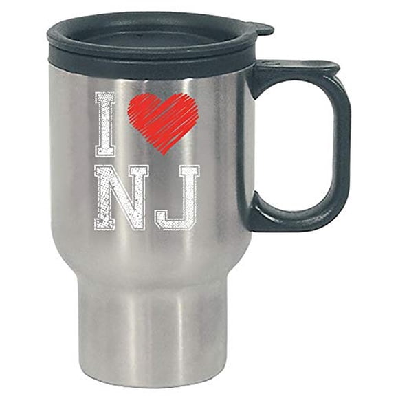 Funny New Jersey - I Love NJ - US State East Coast Humor - Stainless Steel Travel Mug