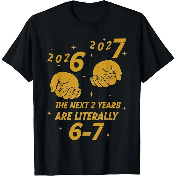 Funny New Year 2026 2027 Hand Meme for Men Casual Short Sleeve Tee