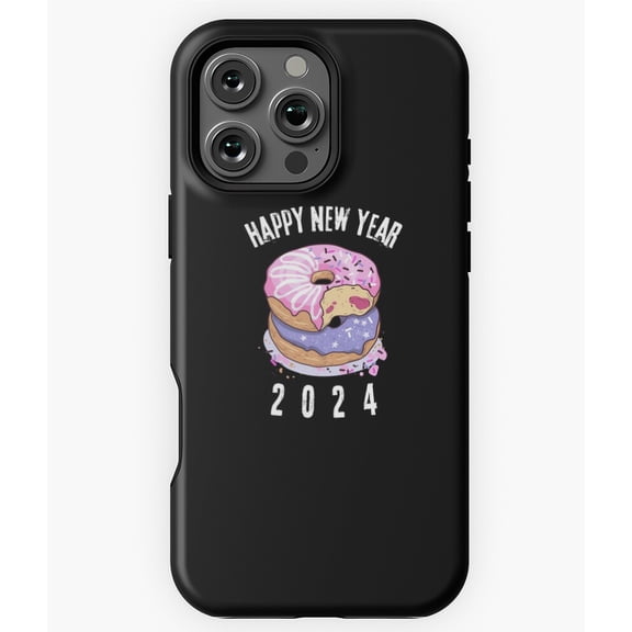 Funny New Year Donuts 2025 Holiday Phone Case for iPhone 16 15 14 13 12 11 Pro Max