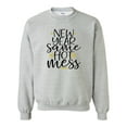 thumbnail image 1 of Funny New Year Same Hot Mess Happy New Year Unisex Adult Crewneck Sweatshirt-Sports Grey-medium, 1 of 4