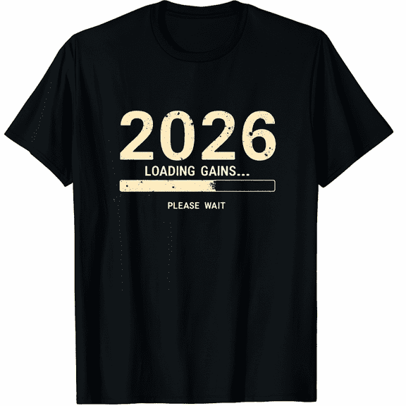 Funny New Years Resolution Gym Workout 2026 Gains Loading Graphic Tee T-Shirt for Men Women