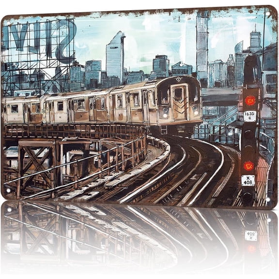 Funny New York Subway Wall Art Metal Sign for Bedroom Dorm Home Garage Bar Decor 8x12 Inch