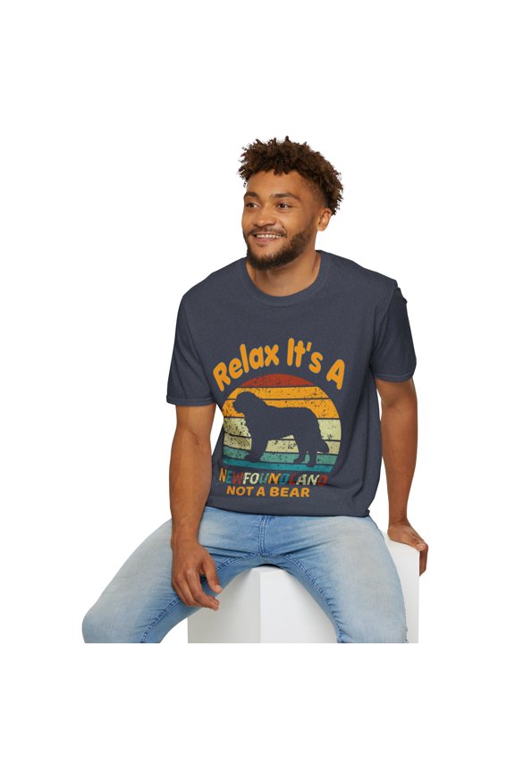 Funny Newfoundland Dog Newfie Owner Retro Art Unisex Softstyle T-Shirt