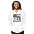 thumbnail image 1 of Funny No One Knows I'm Here Joke Unisex Fleece Graphic Zip Up Hoodie Brisco Brands 3X, 1 of 5