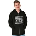 thumbnail image 1 of Funny No One Knows I'm Here Joke Unisex Fleece Graphic Zip Up Hoodie Brisco Brands 2X, 1 of 5