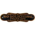 thumbnail image 1 of Funny No Soliciting Sign for House – 7.5” Antique Brass Metal Door Sign with Bold Lettering, Decorative Outdoor Wall Plaque with Bonus Thank You Sign, 1 of 7