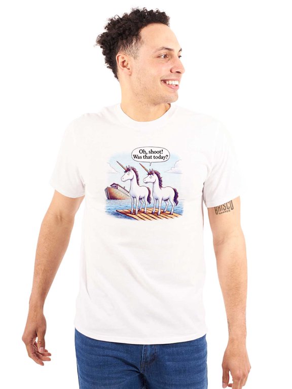 Funny Noah's Ark Unicorn Humor Men's Graphic T Shirt Tees Brisco Brands M