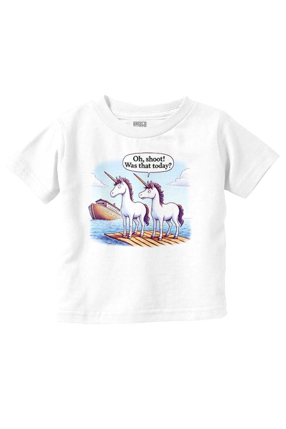 Funny Noah's Ark Unicorn Humor Toddler Boy Girl T Shirt Infant Toddler Brisco Brands 24M