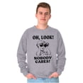 thumbnail image 1 of Funny Nobody Cares Binoculars Joke Sweatshirt for Men or Women Brisco Brands M, 1 of 6