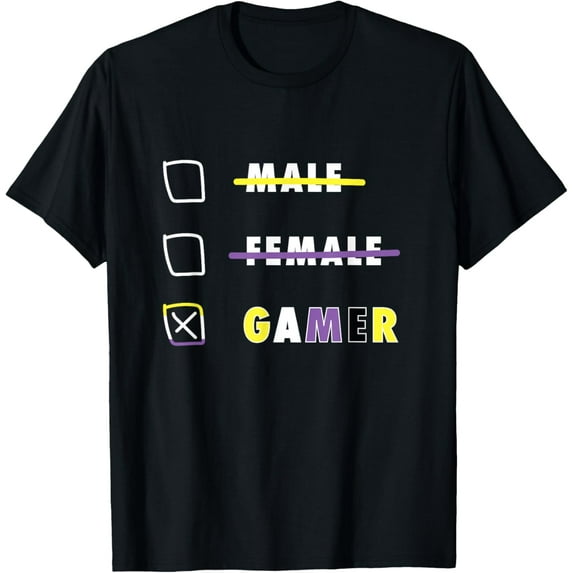 Funny Nonbinary Gamer Enby Genderqueer Non Binary T-Shirt