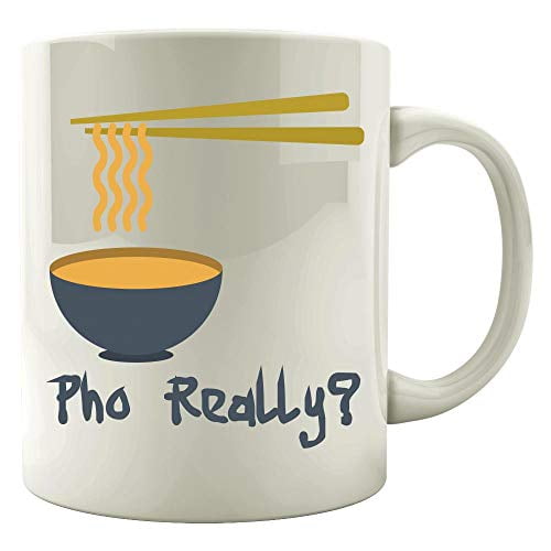 Noodle 11 oz Coffee Mug - Pho Really White Ceramic Gift