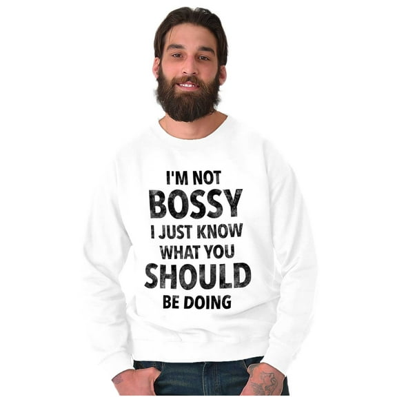 Funny Not Bossy Just Smart Joke Unisex Plus Fleece Graphic Sweatshirt Brisco Brands 2X