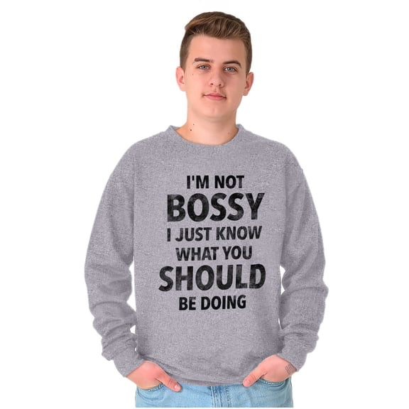 Funny Not Bossy Just Smart Joke Unisex Plus Fleece Graphic Sweatshirt Brisco Brands 2X