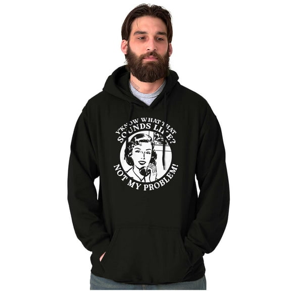 Funny Not My Problem Phone Call Unisex Plus Fleece Graphic Hoodie Brisco Brands 2X