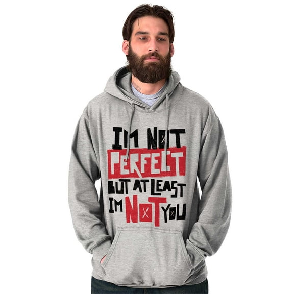 Funny Not Perfect But Not You Joke Unisex Plus Fleece Graphic Hoodie Brisco Brands 5X