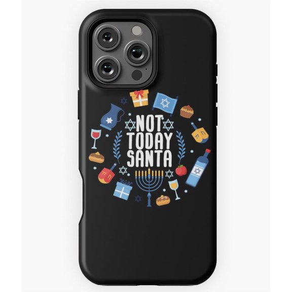 Funny Not Today St. Nick Hanukkah Phone Case for iPhone 16 15 14 13 12 11 Pro Max Unique Phone M97