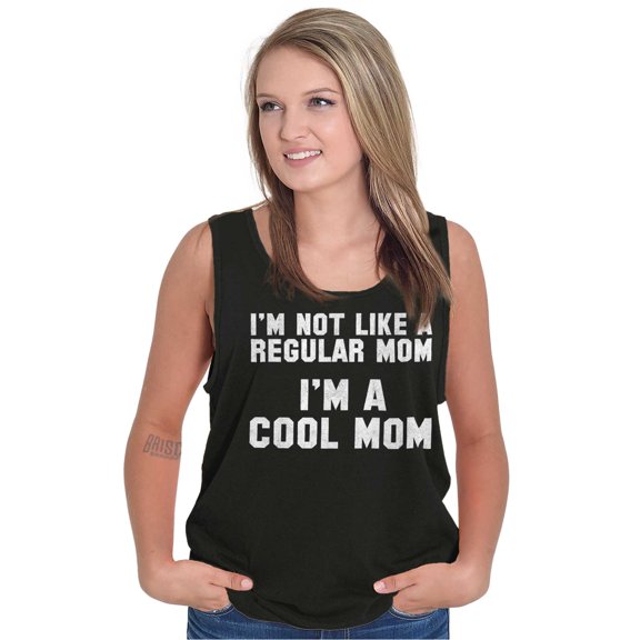 Funny Not a Regular Mom A Cool Mom Tank Top Tee Shirt Women Brisco Brands S