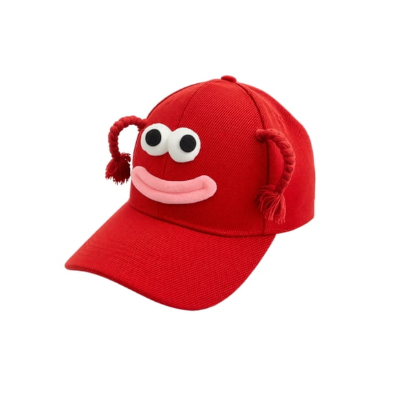 Funny Novelty Baseball Cap Big Mouth Pigtails Big Eyes Cute Cartoon Hat for Men Women Gift Funny Hat