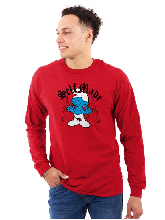 Funny Novelty Self Made Smurf Fire Long Sleeve TShirt Men Women Brisco Brands S