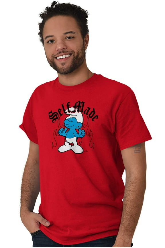 Funny Novelty Self Made Smurf Fire Men's Graphic T Shirt Tees Brisco Brands S