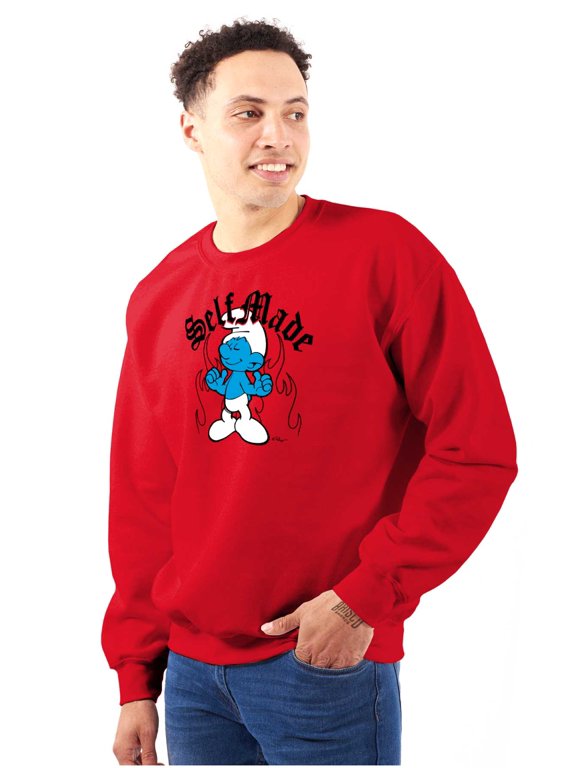 Funny Novelty Self Made Smurf Fire Sweatshirt for Men or Women Brisco Brands M