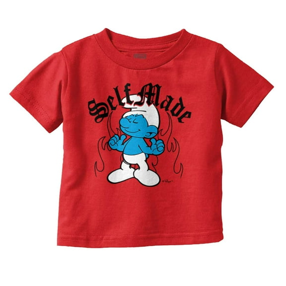 Funny Novelty Self Made Smurf Fire Toddler Boy Girl T Shirt Infant Toddler Brisco Brands 18M