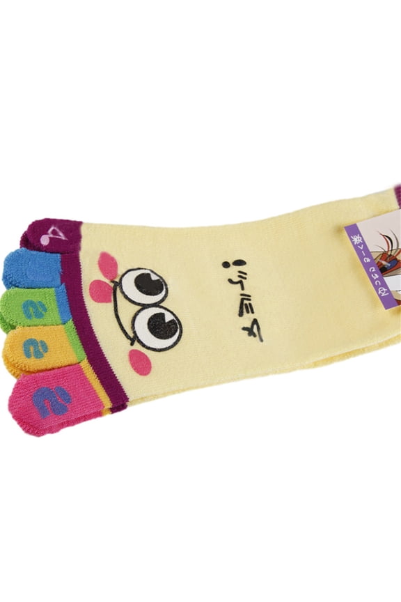Funny Novelty Socks Toe Socks for Women Girls Cotton Five Finger Socks Colorful Ankle Socks Cute Cartoon Socks