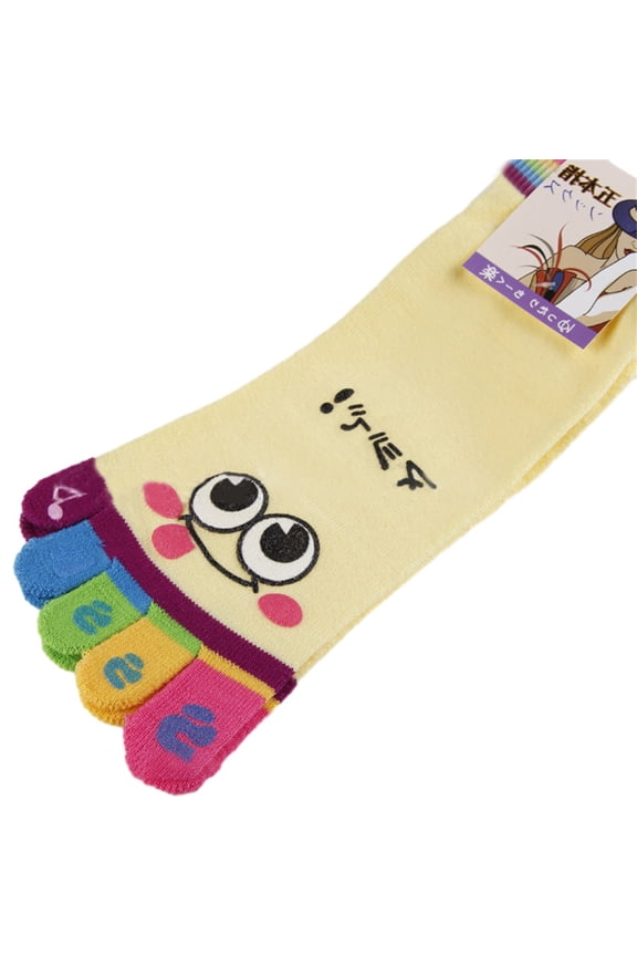 Funny Novelty Socks Toe Socks for Women Girls Cotton Five Finger Socks Colorful Ankle Socks Cute Cartoon Socks