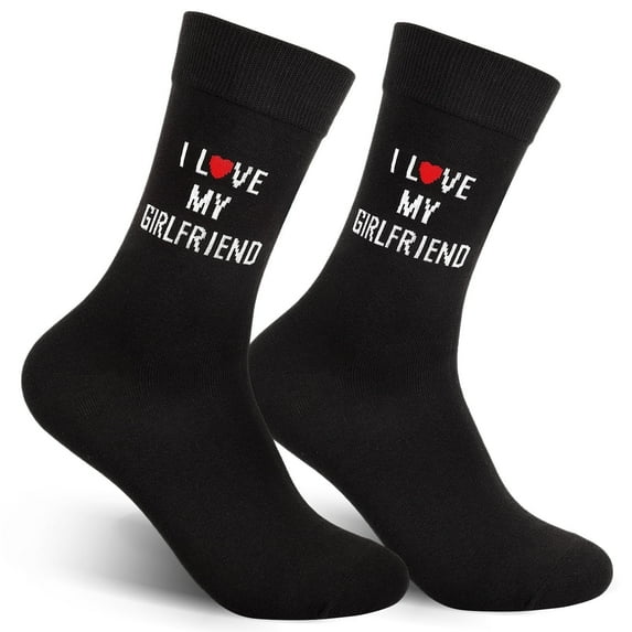 Funny Novelty Socks for Men Valentine's Day Gift-I Love My Girlfriend,Christmas Birthday Gifts for Him Men Boyfriend