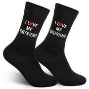 CANTUSTIME Funny Novelty Socks for Men Valentine's Day Gift-I Love My Girlfriend,Christmas Birthday Gifts for Him Men Boyfriend